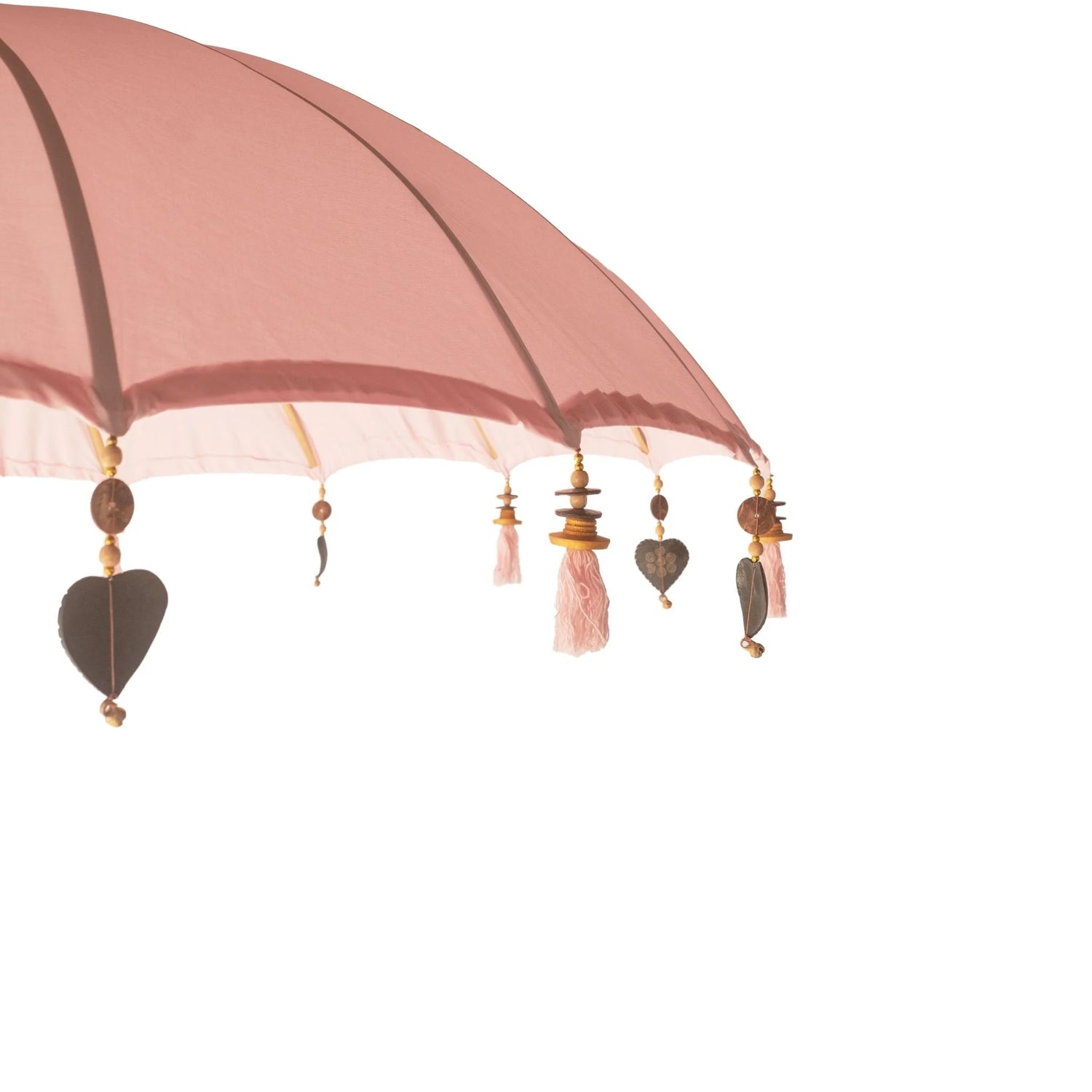 Parasol en tissu rose poudré 250 cm