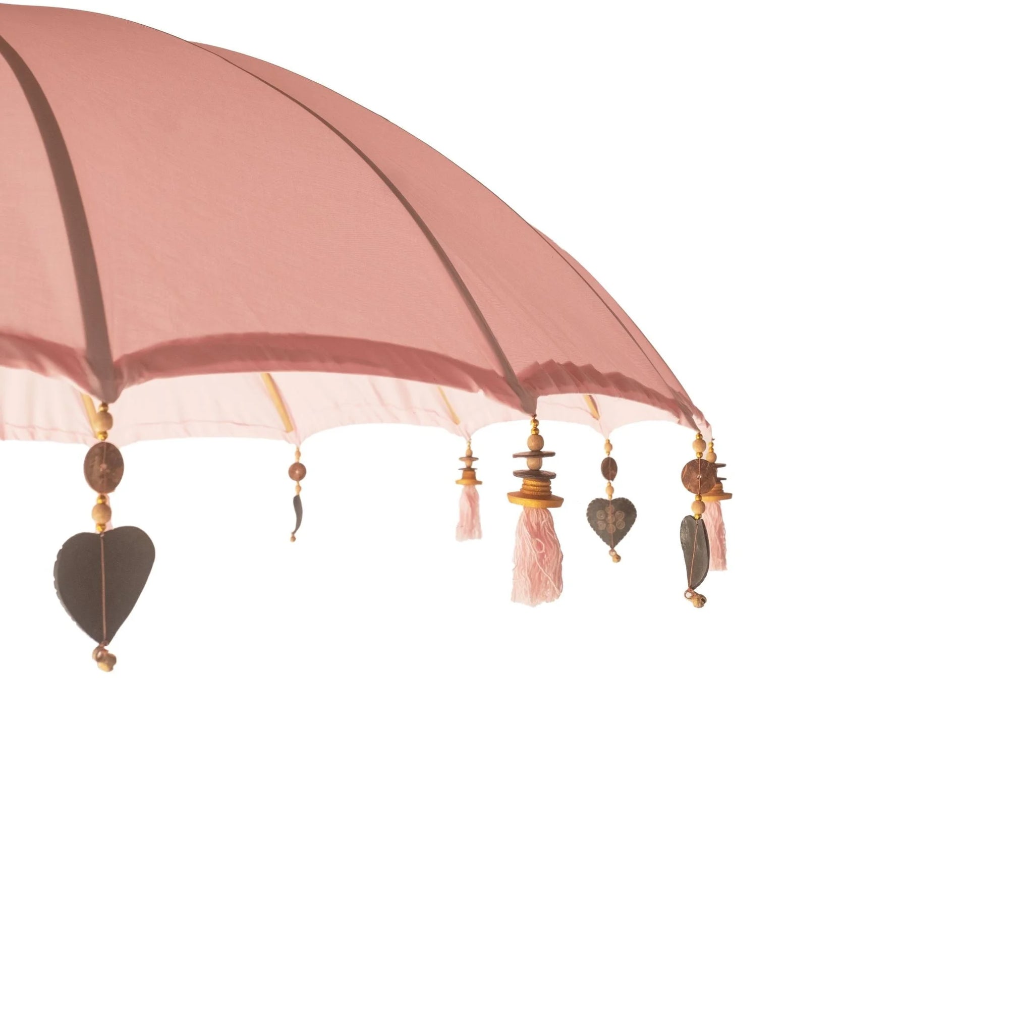 Parasol en tissu rose poudré 250 cm