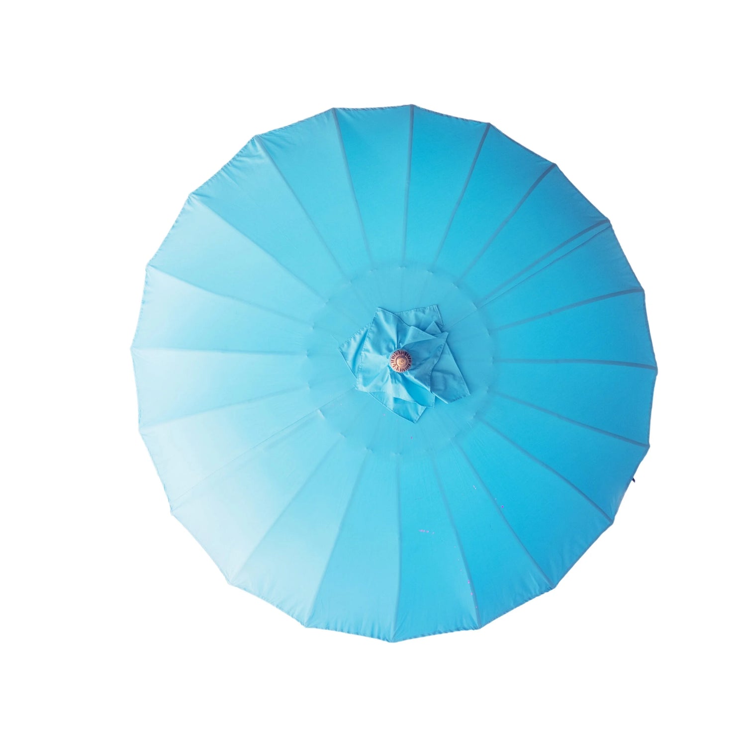Parasol en toile bleu mer 180 cm avec houppes décoratives