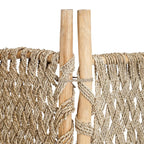 Paravent en teck et herbier de mer 170 cm naturel