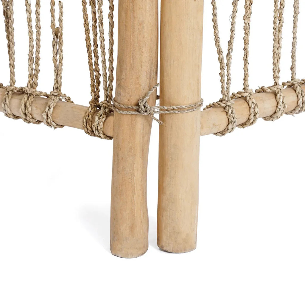 Paravent en teck et herbier de mer 170 cm naturel