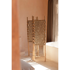 Paravent en teck et herbier de mer 170 cm naturel