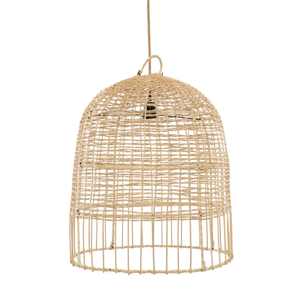 Luminaire suspendu en corde tissée en forme de dôme pour le Pendentif Amalfi Naturel M