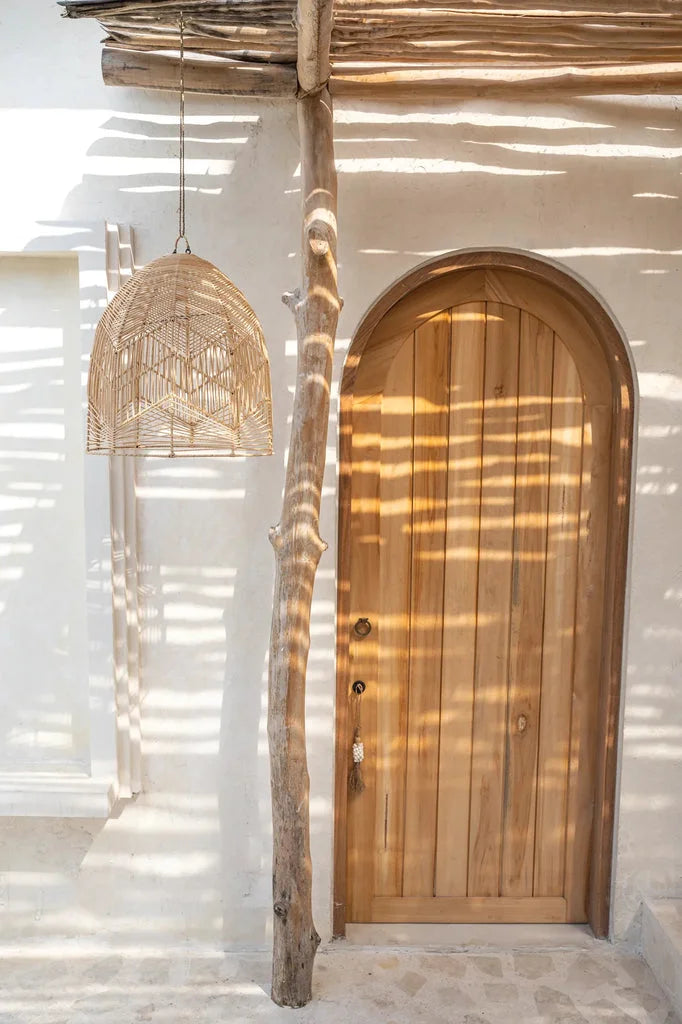 Porte en bois arquée pour le pendentif Bala Naturel L style bohème