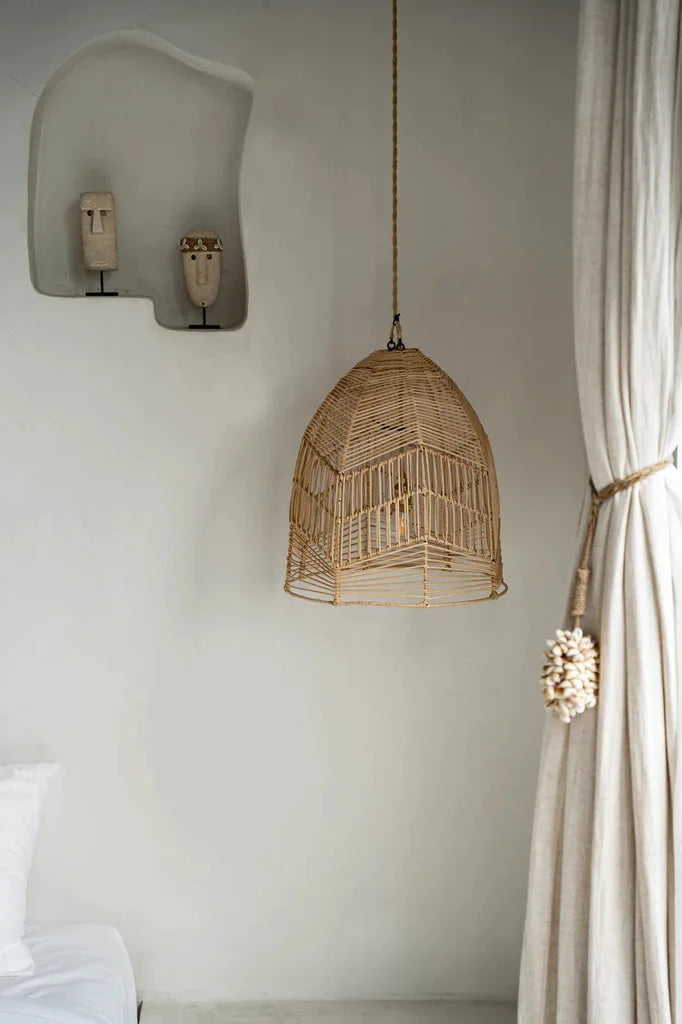 Suspension en osier Le pendentif Bala Naturel M pour une lumière chaleureuse