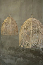 Paire de suspensions en tissage Le Pendentif Bala Naturel M pour salon ou cuisine