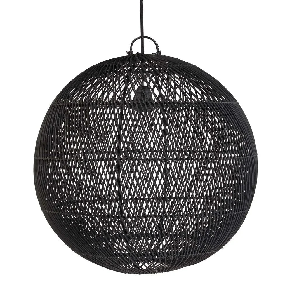 Suspension sphérique en tissage noir pour décoration intérieure moderne Le Pendentif Bulle Noir M