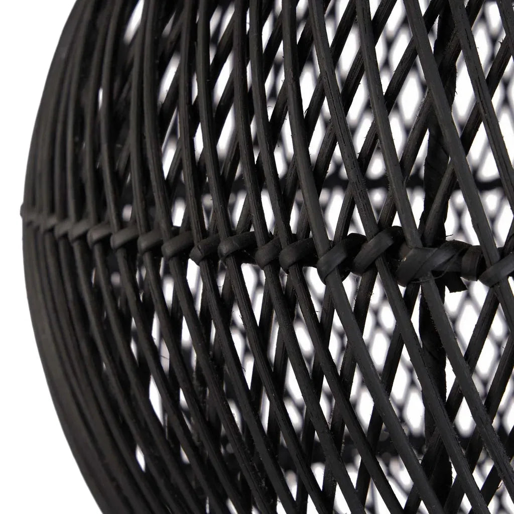 Sphere en rotin tressé noir pour le pendentif bulle - Noir - S
