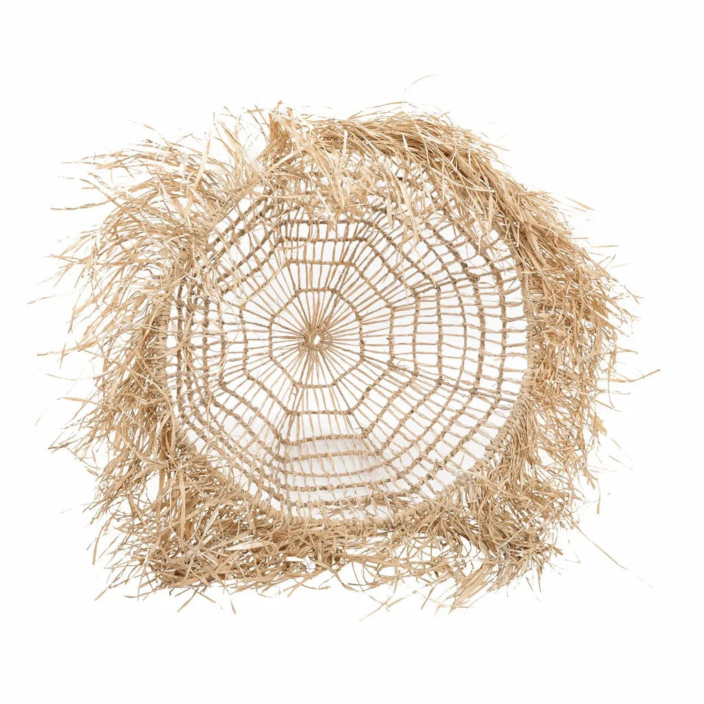 Dessous de verre rond tressé en paille pour le produit Le Pendentif Casita Naturel L