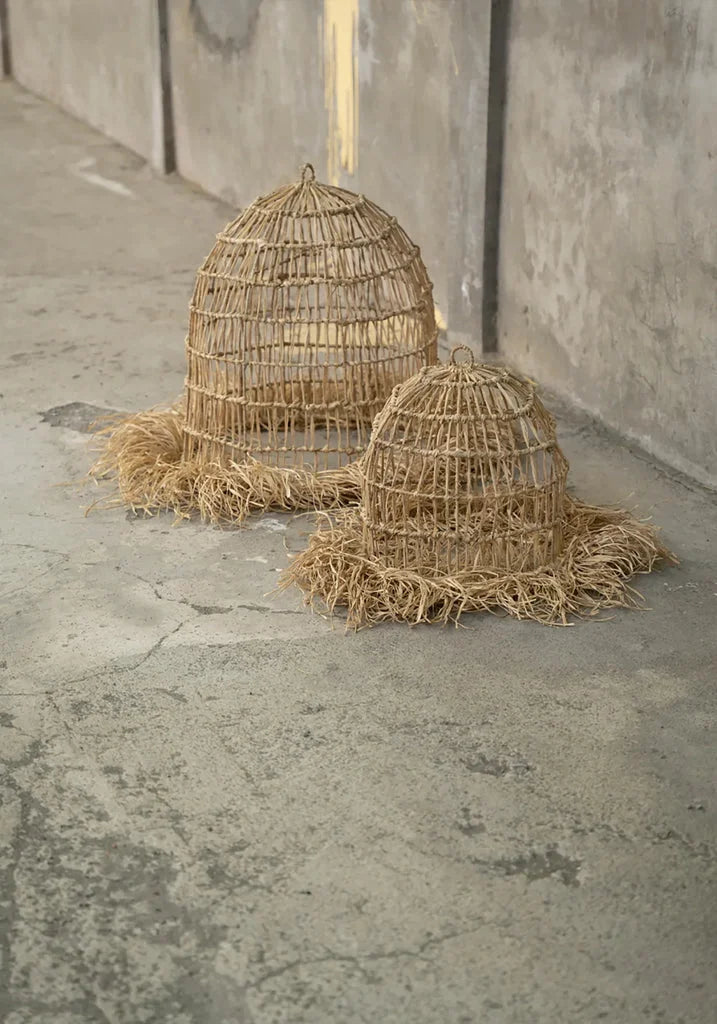 Cages en osier tissés en forme de dôme pour le pendentif Casita Naturel S