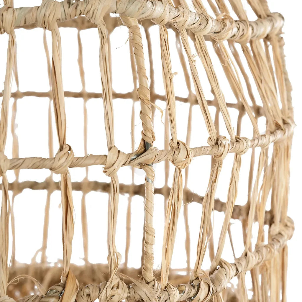 Cage en raffia tissée pour le pendentif Casita Naturel S