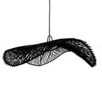 Luminaire suspension en noir tissé Le Pendentif Chapeau Noir L