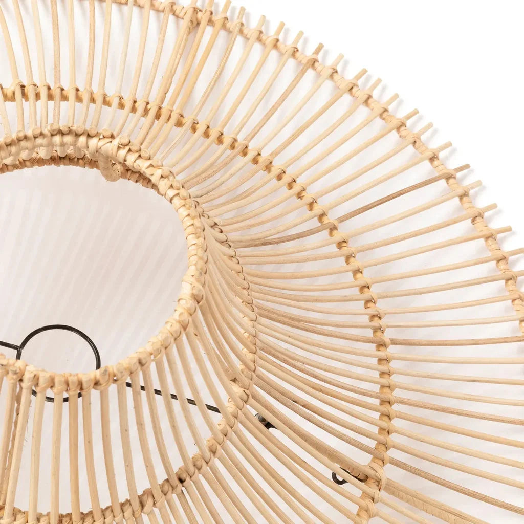 Abat-jour en rotin tissé pour le pendentif ciel Naturel L