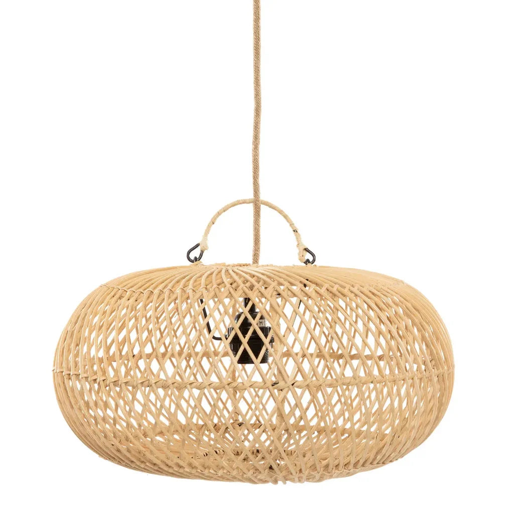 Lampadaire suspendu en rotin tissé dans le produit Le pendentif entièrement Naturel S