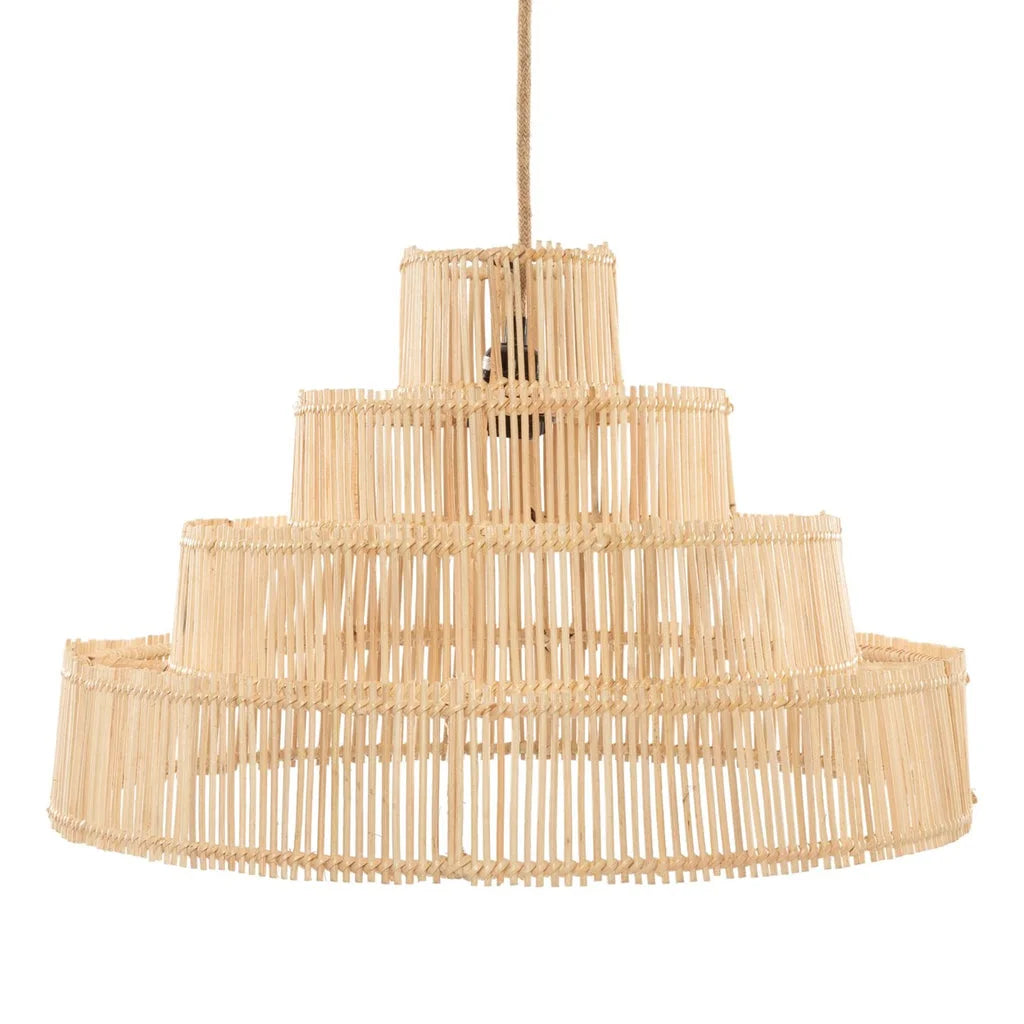 Luminaire suspendu en bambou à plusieurs niveaux pour décoration naturelle mariage