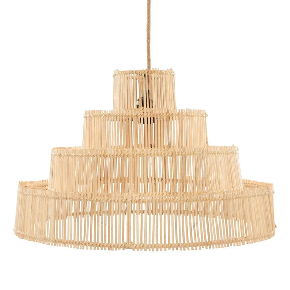 Luminaire suspendu en bambou à plusieurs niveaux pour décoration naturelle mariage