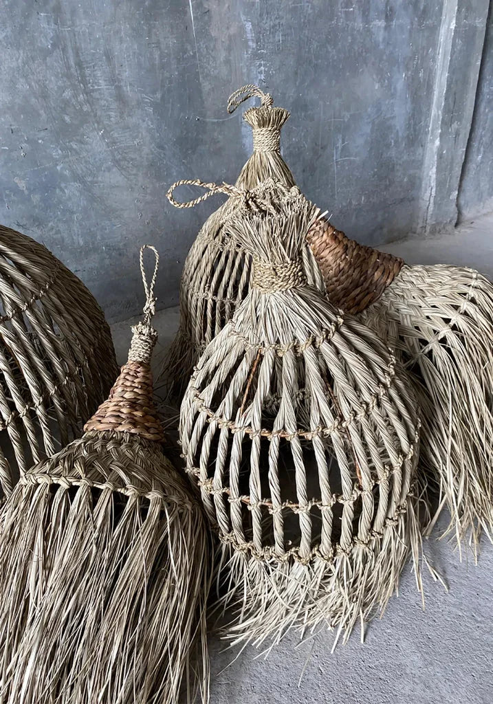 Ornements en paille tissée artisanale pour le Collier Guagua Naturel L
