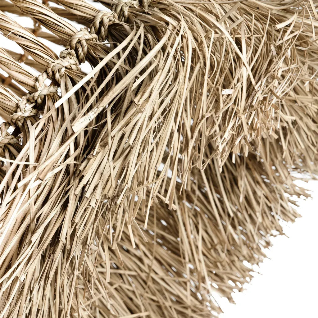 Frange en paille tissée sur le pendentif Guagua Naturel L