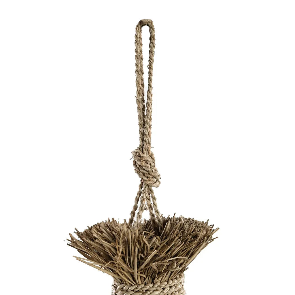 Panier suspendu tissé en paille pour décoration naturelle Le pendentif Guagua Naturel L