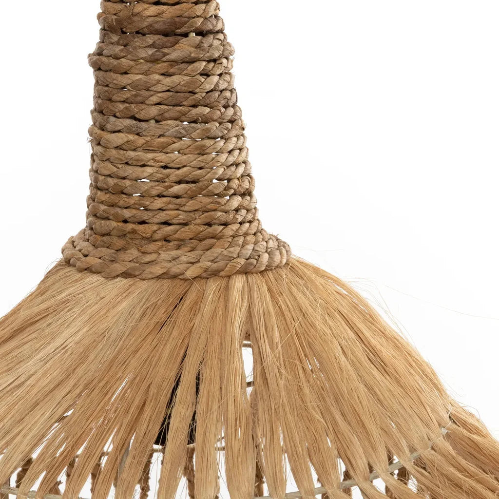 Suspension en corde tressée et paille pour le pendentif Hippy Tipi Naturel L