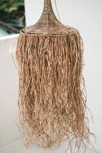 Lampe dôme en paille tissée Le pendentif Honolulu Naturel pour votre décoration intérieure