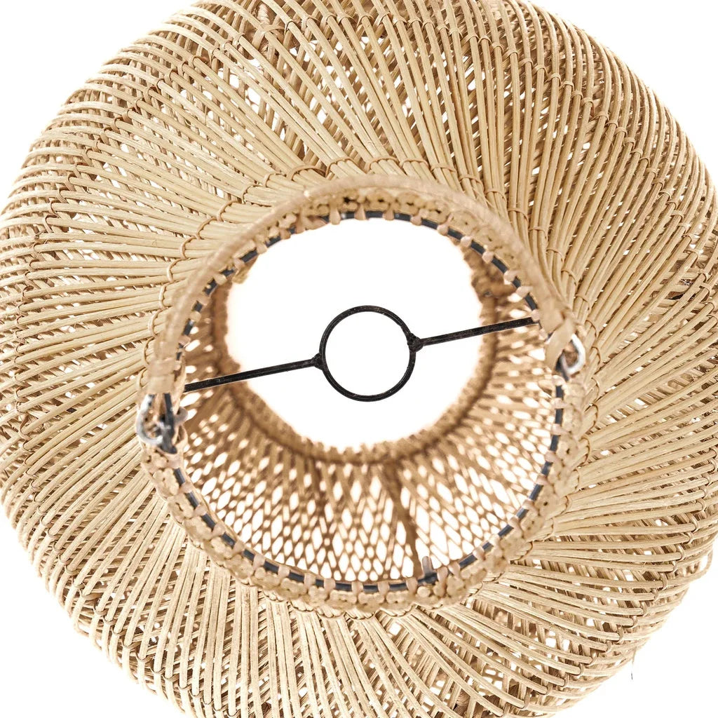 Abat-jour en rattan tissé avec support en métal pour Le pendentif Kendi Naturel L