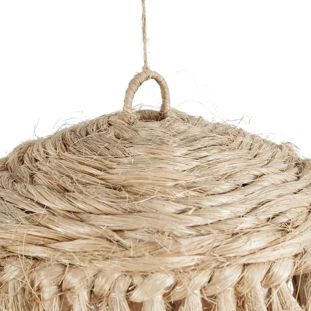 Lustre suspendu en jute tissé Méduse en Abaca Naturel L pour décoration intérieure