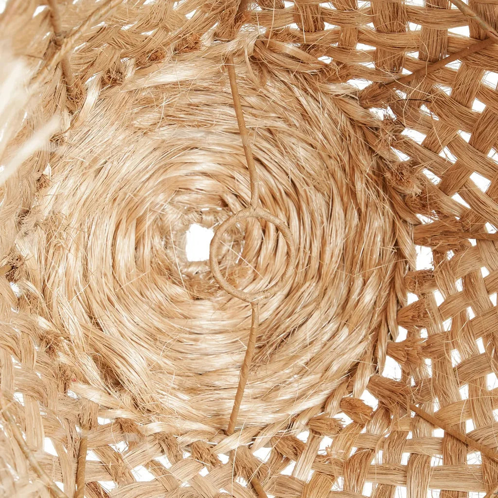 Intérieur avec abat-jour en jute tissé pour Le pendentif Méduse en Abaca Naturel M