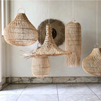 Lustre en rotin tressé Le Pendentif Mykonos Naturel M, décoration intérieure élégante