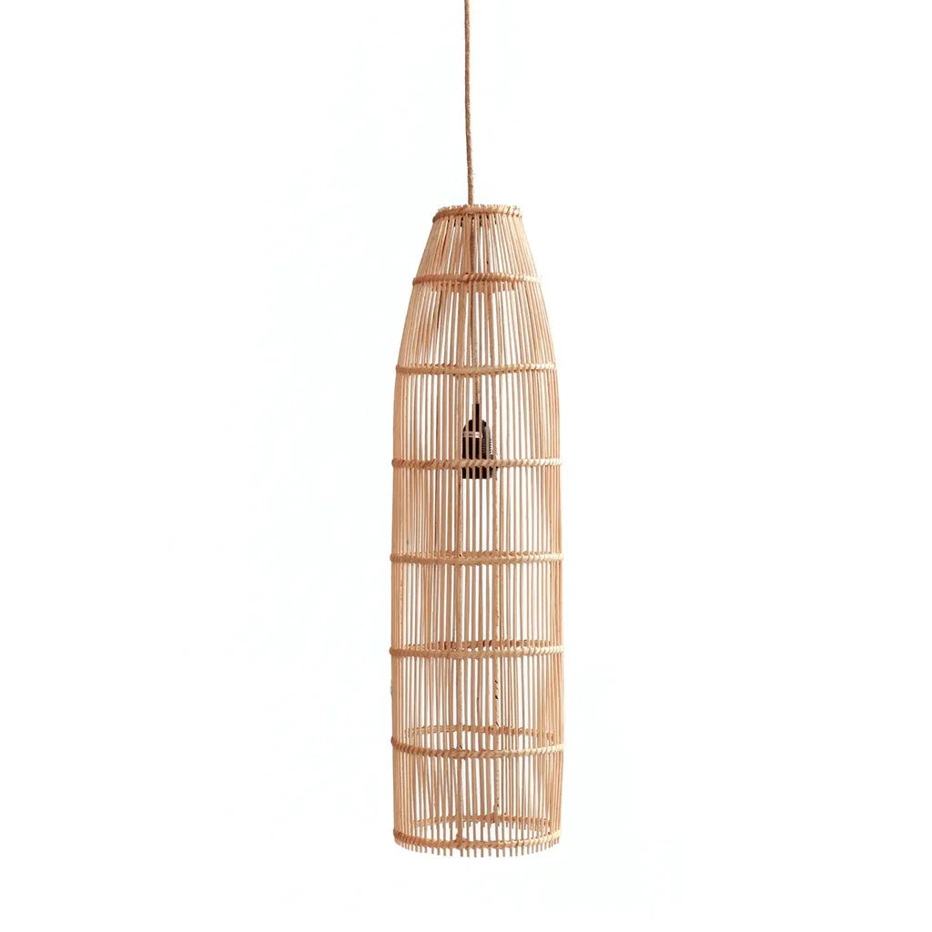 Luminaire en bambou tissé Le Pendentif Piège à Poissons Naturel L
