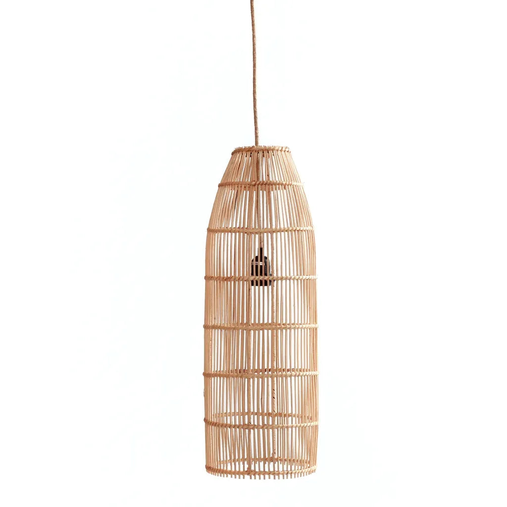 Suspension en bambou tressé pour éclairage élégant dans le style Naturel M
