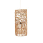Luminaire suspendu cylindrique en tissu tissé naturel pour le Pendentif Takuhanki Naturel L