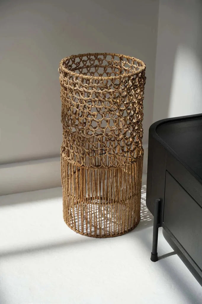 Panier cylindrique tressé en naturel pour le pendentif Takuhanki L