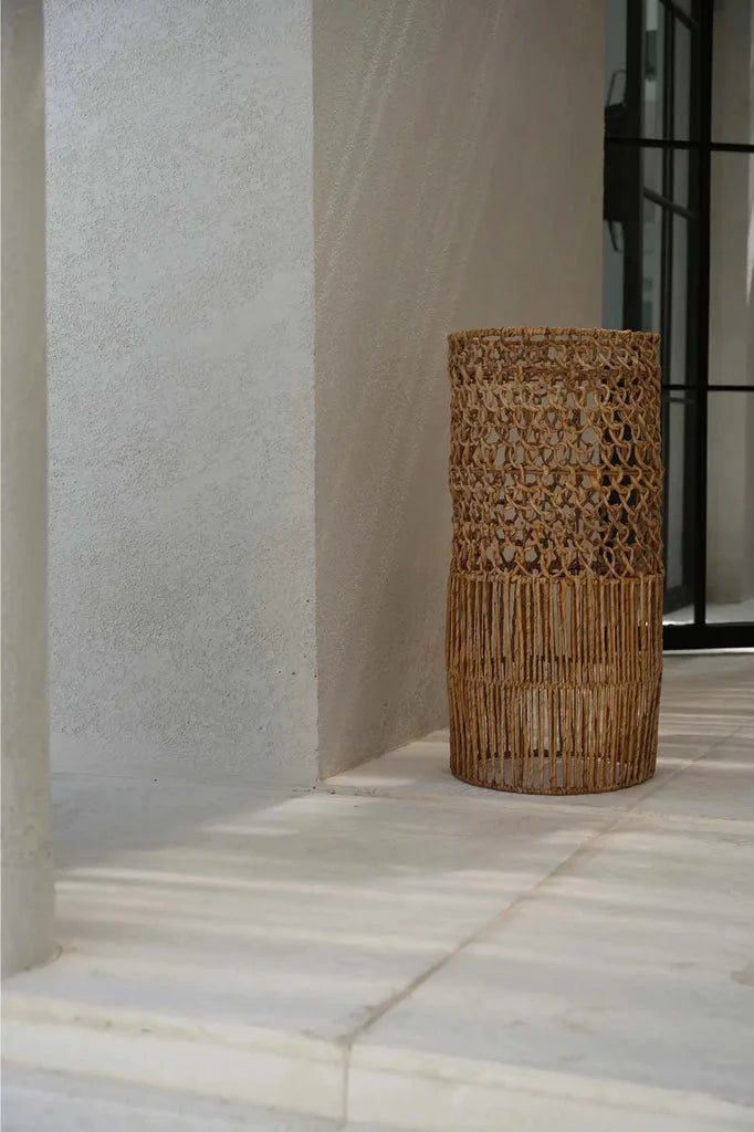 Panier cylindrique tissé en naturel pour le pendentif Takuhanki L