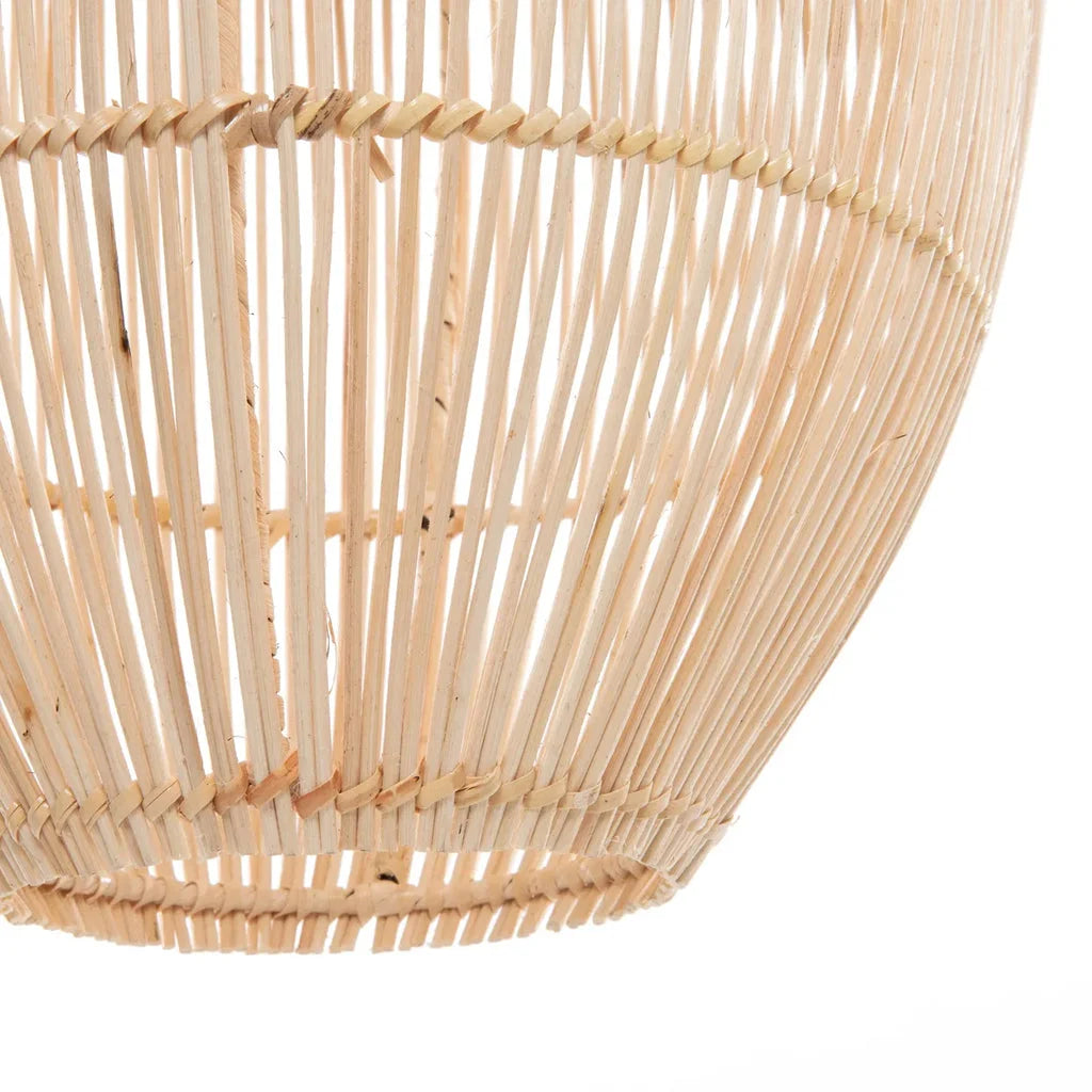 Abat-jour en bambou tissé pour le pendentif Zuri Naturel M