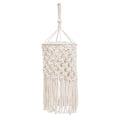 Accroche en corde et perles du petit abat-jour en macramé modèle B, pour une fixation bohème.