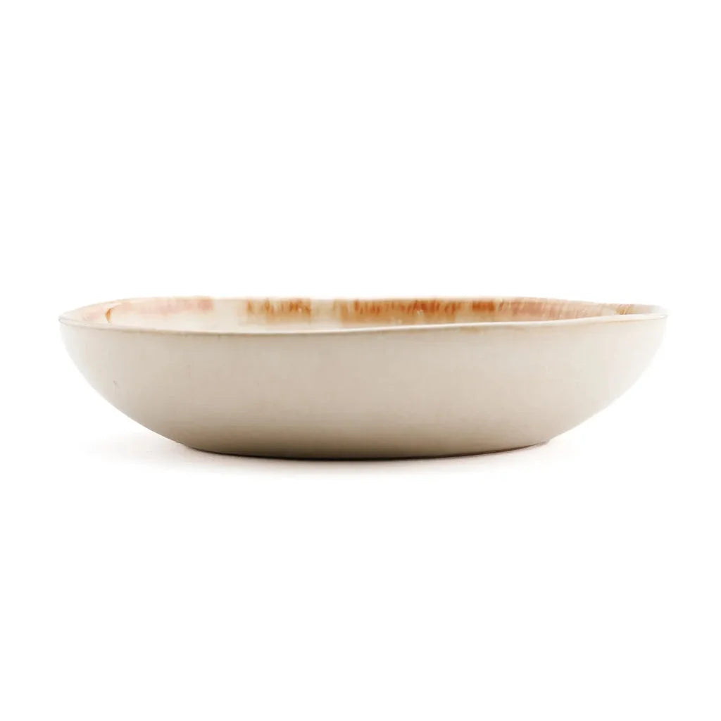Bol en céramique beige avec bordure brune du lot Le petit bol Cascais