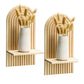 Lot de 2 petites étagères murale arche en bois
