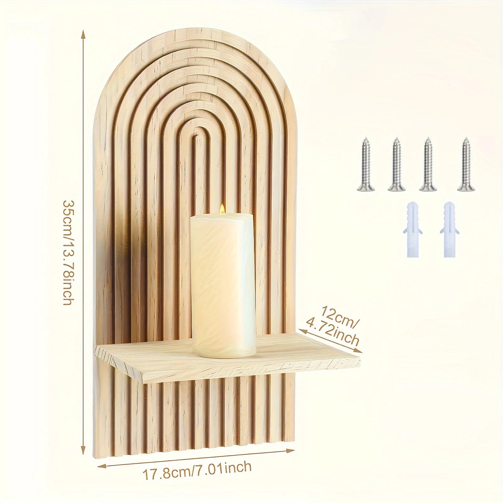 Petite étagère murale arche en bois variante 1
