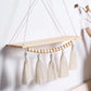 Petite étagère murale bois et macramé variante 2 gros plan