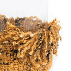 Photophore en coton tricoté main marron texturé