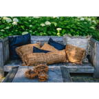 Photophore en coton tricoté main marron texturé