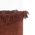 Photophore en velours bordeaux à franges