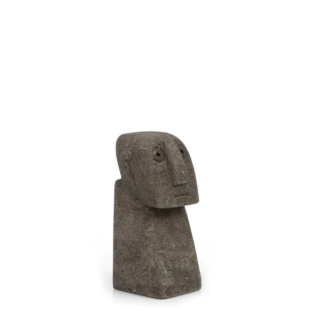 Sculpture de tête en pierre La Pierre de Sumba #25 pour décoration intérieure