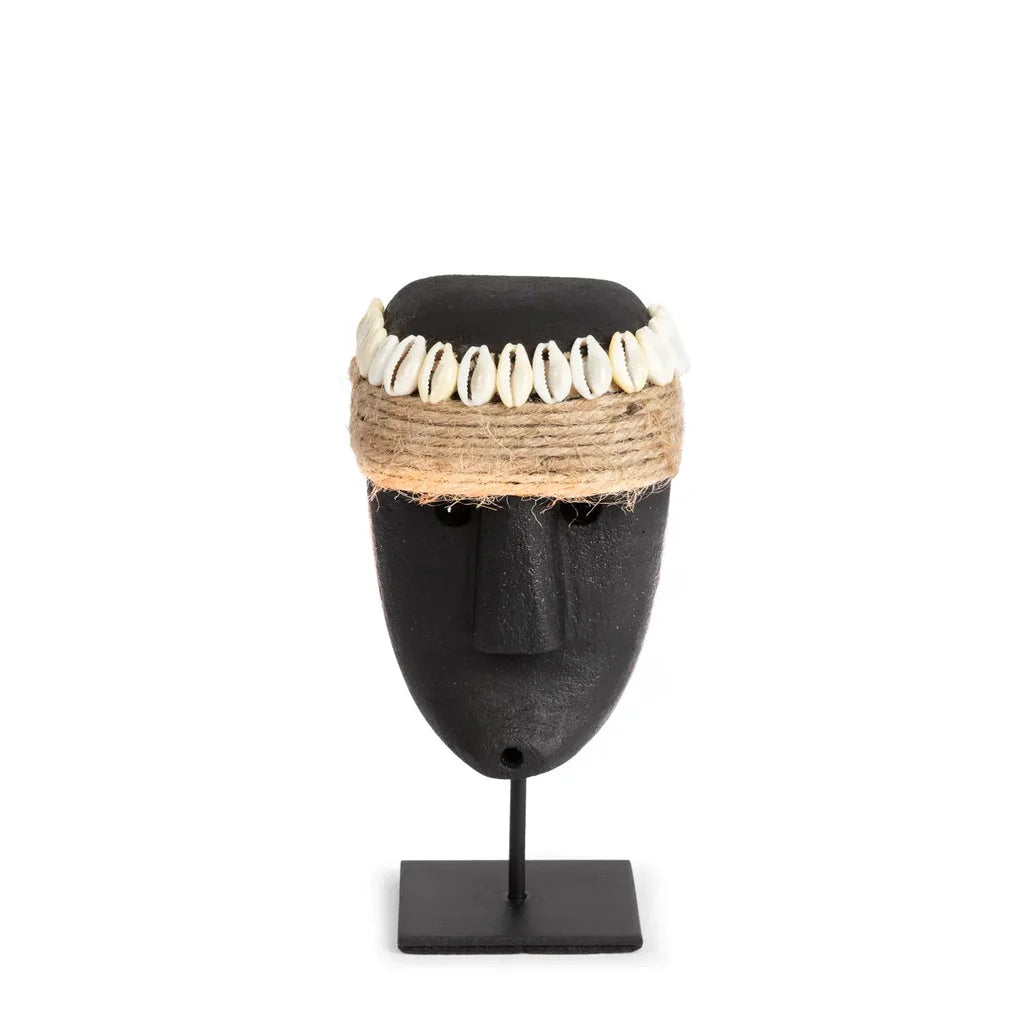 Masque tribal noir avec coquillage et déguisement en corde pour La Pierre de Sumba #35