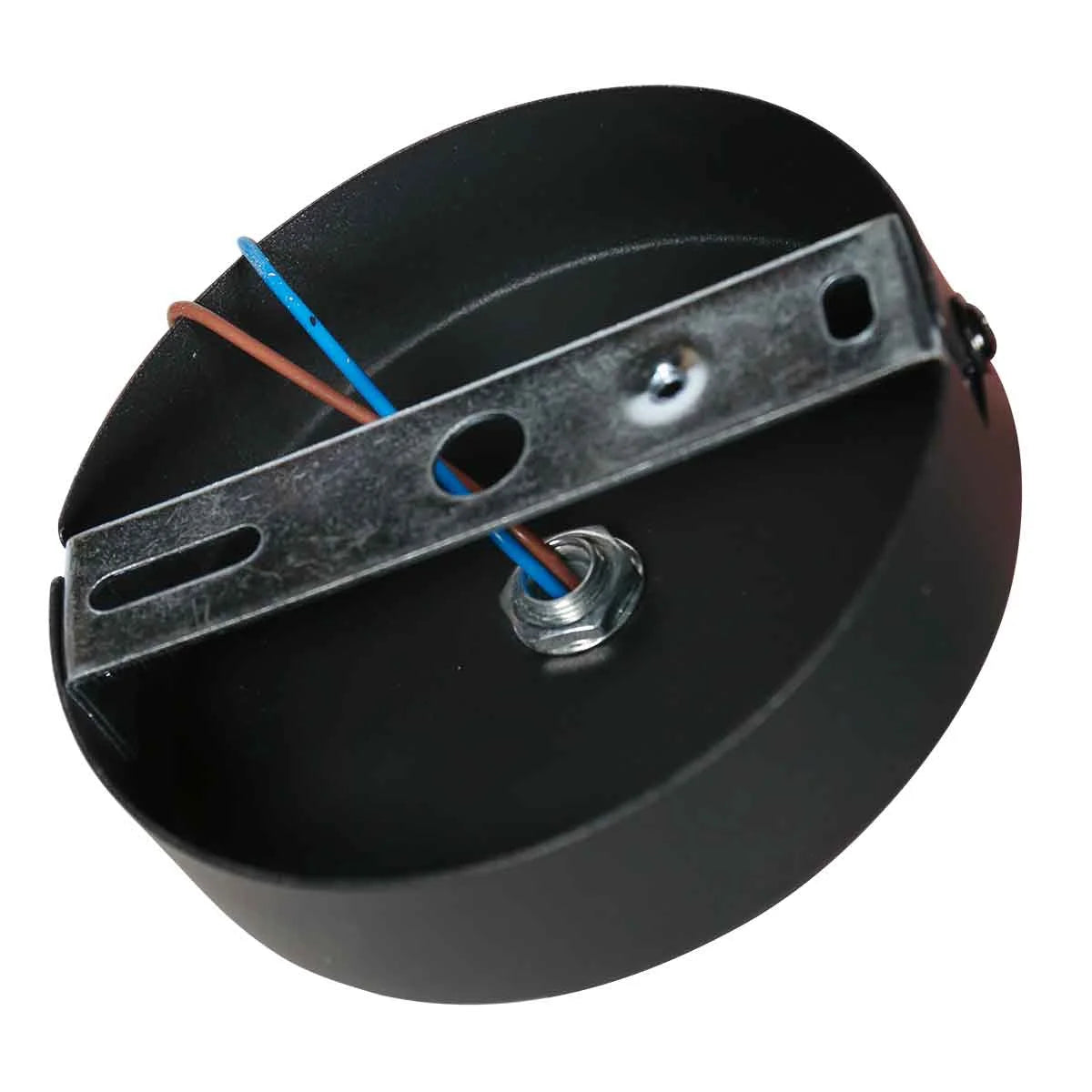 Ce plafond en métal ajouré avec base noire pour luminaire diamètre 40 cm