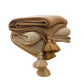Plaid bohème beige fond blanc