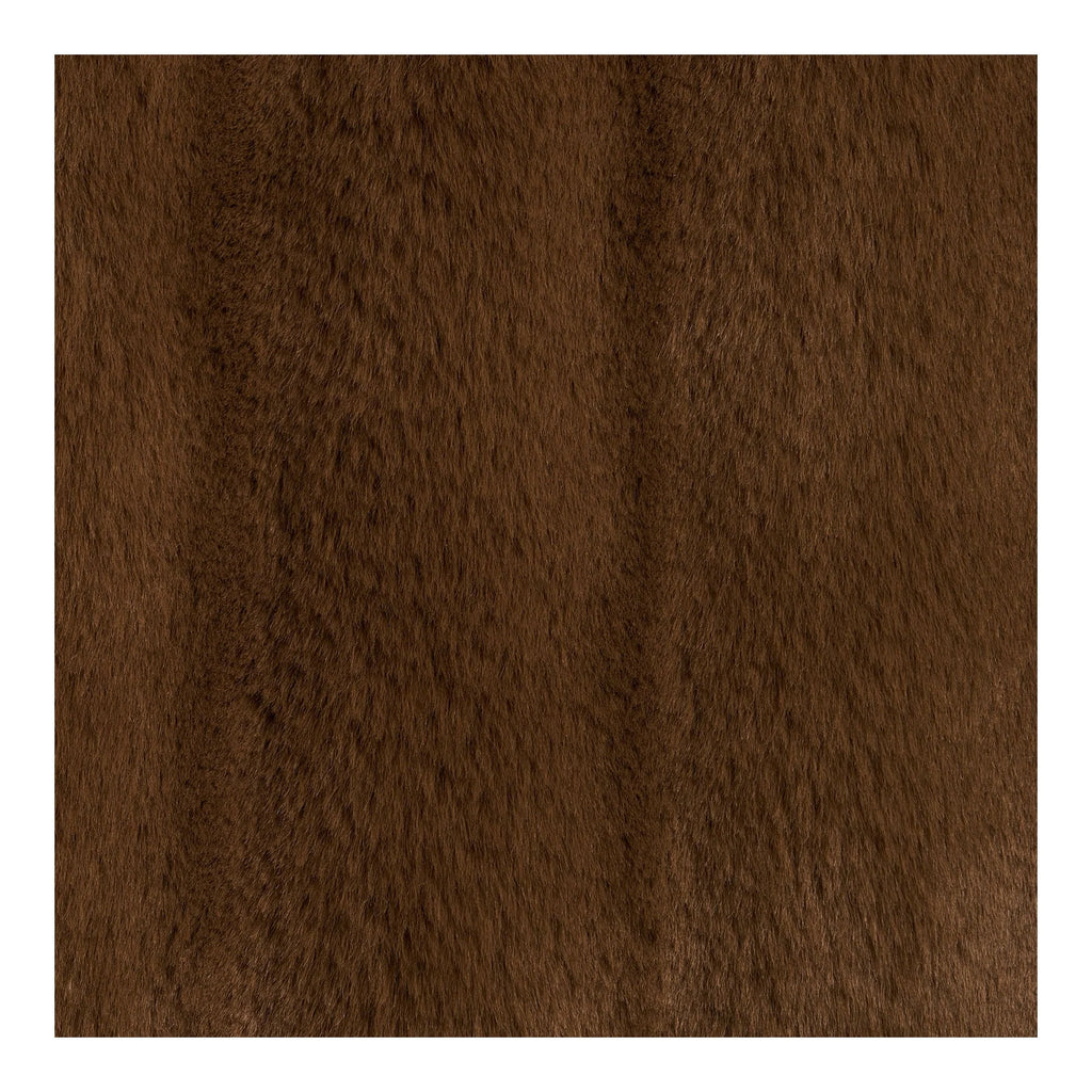 Tissu en fausse fourrure marron chocolat riche, texture plush dense, 130x180 cm