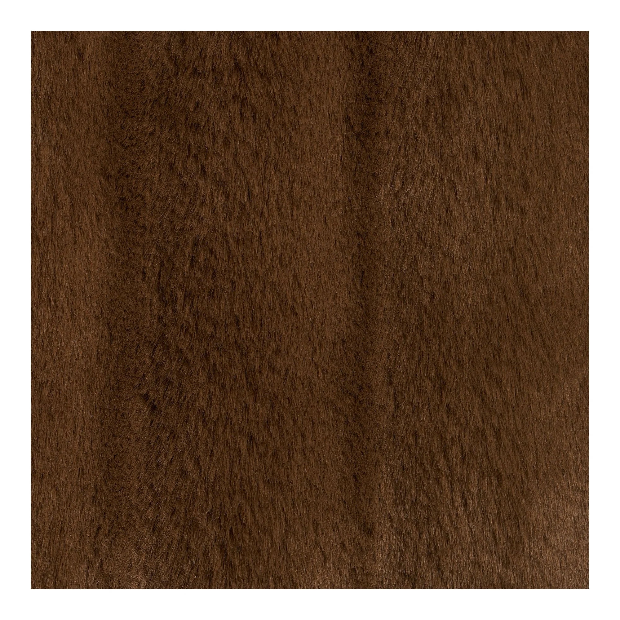 Tissu en fausse fourrure marron chocolat riche, texture plush dense, 130x180 cm