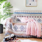 Motifs géométriques colorés du plaid nordique, idéal pour un style bohème et cosy